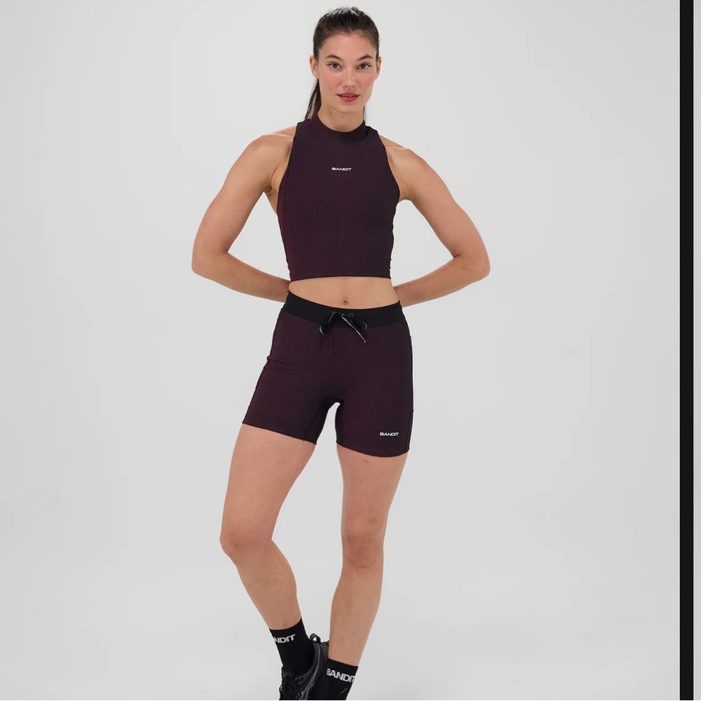 Bandit - STRIPED CADENCE™ VASO RACE CROP - BLACK / FIG